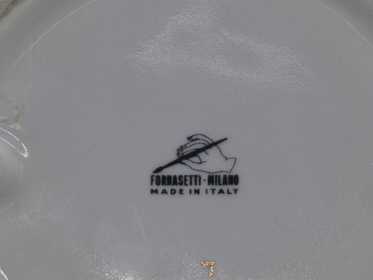 Authentic Piero Fornasetti ‘Antichi Planisferi’ Porcelain Dish / Coaster with Gold Rim | Mid-Century Italian Design