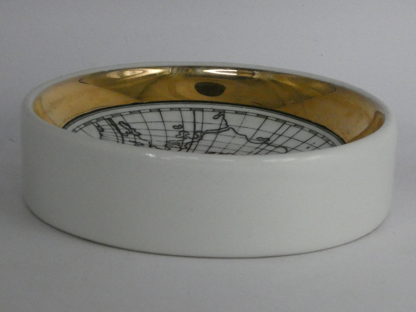 Authentic Piero Fornasetti ‘Antichi Planisferi’ Porcelain Dish / Coaster with Gold Rim | Mid-Century Italian Design