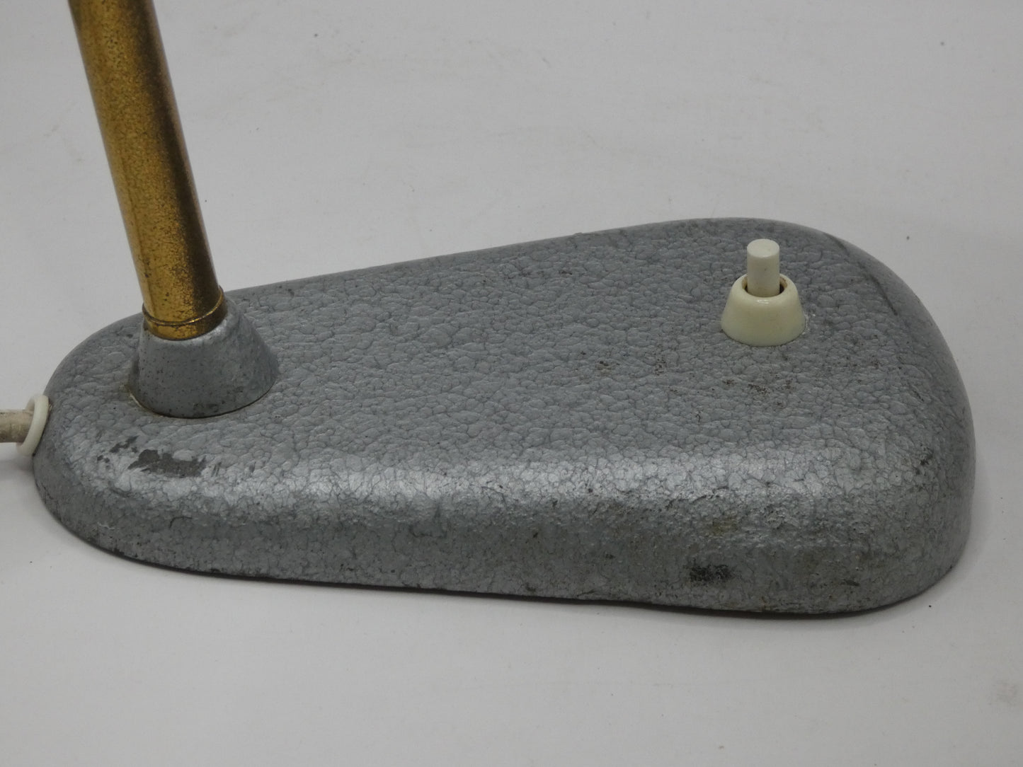 Vintage Mid-Century Modern Gooseneck Desk Lamp – Fully Tested – Adjustable Brass Arm & Metal Shade