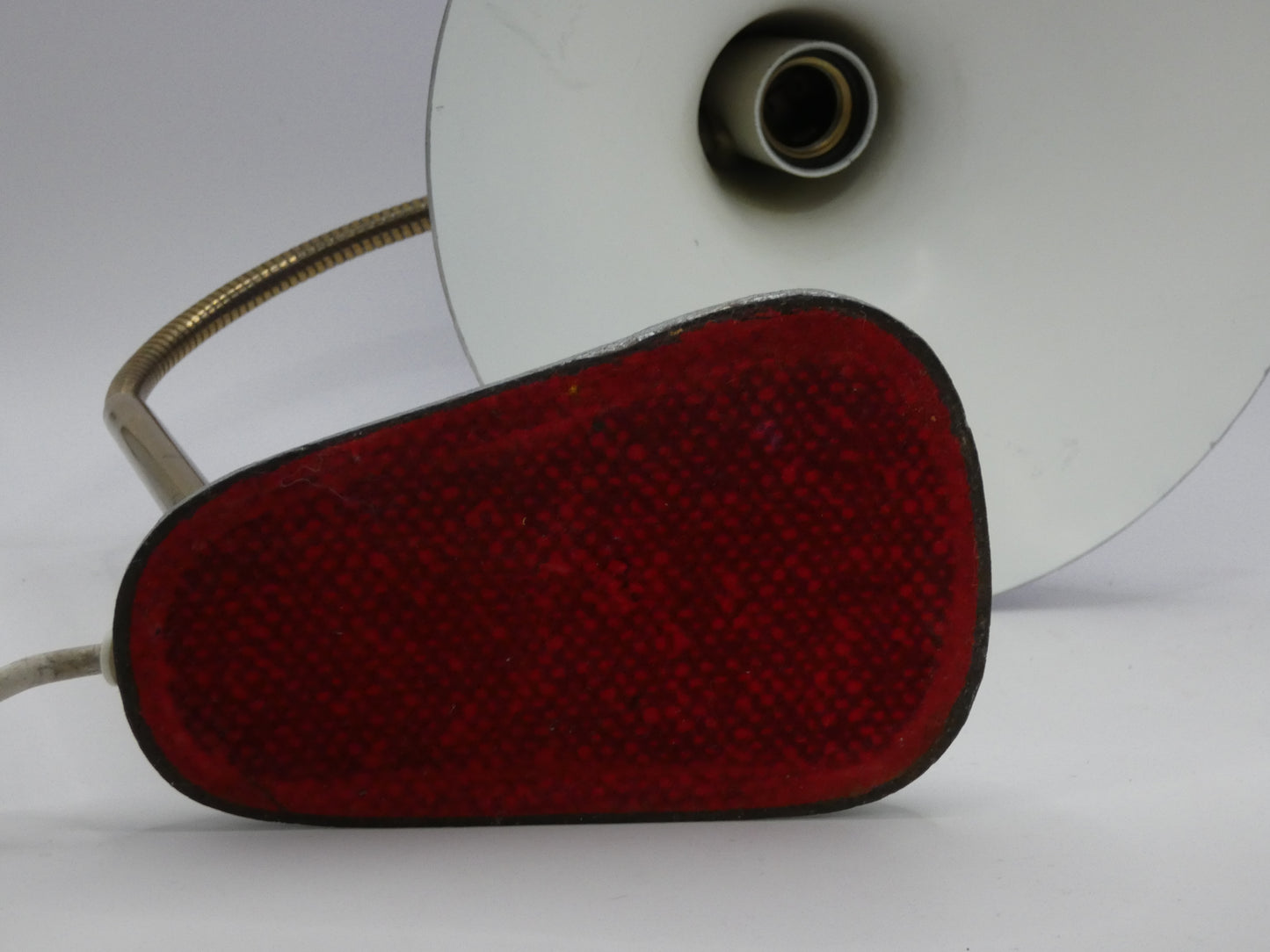 Vintage Mid-Century Modern Gooseneck Desk Lamp – Fully Tested – Adjustable Brass Arm & Metal Shade
