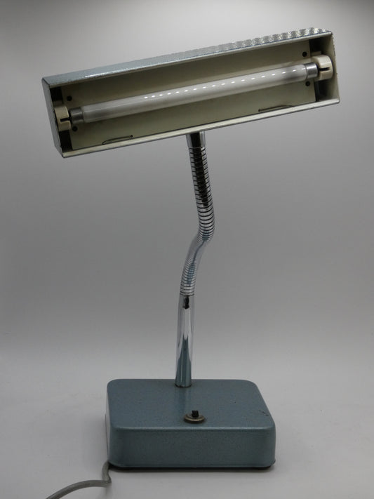 Vintage Mid-Century Modern Office Desk Lamp – Adjustable Gooseneck Fluorescent Task Light – Fully Tested