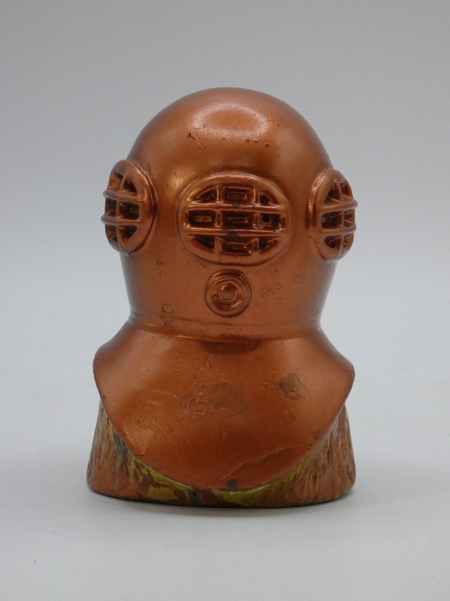 Plaster Copper painted divers helmet model 60s - jacque cousteau