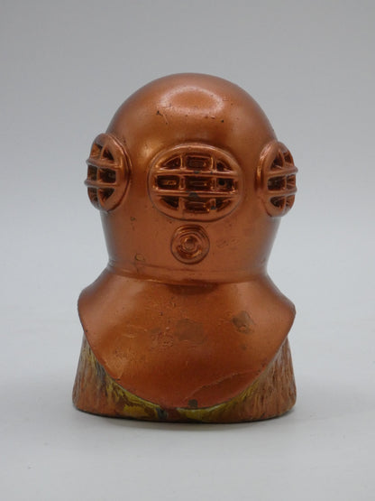 Plaster Copper painted divers helmet model 60s - jacque cousteau