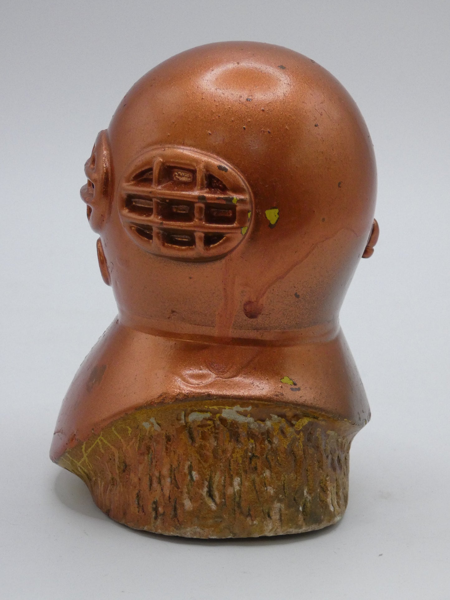 Plaster Copper painted divers helmet model 60s - jacque cousteau