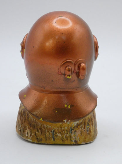 Plaster Copper painted divers helmet model 60s - jacque cousteau