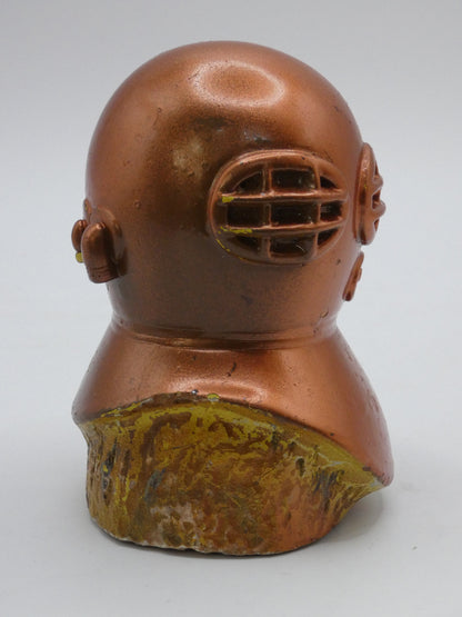 Plaster Copper painted divers helmet model 60s - jacque cousteau
