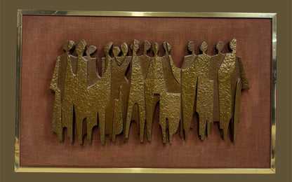 Brutalist Wall Artwork by Giovanni Schoeman – Framed Metal Relief, 73 × 45.5 cm