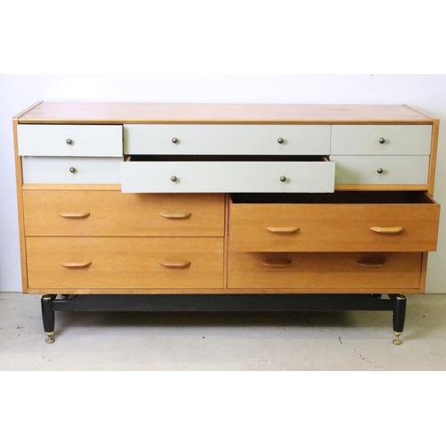 Mid century Retro E. Gomme G-Plan ' Brandon ' Golden Oak and White Sideboard