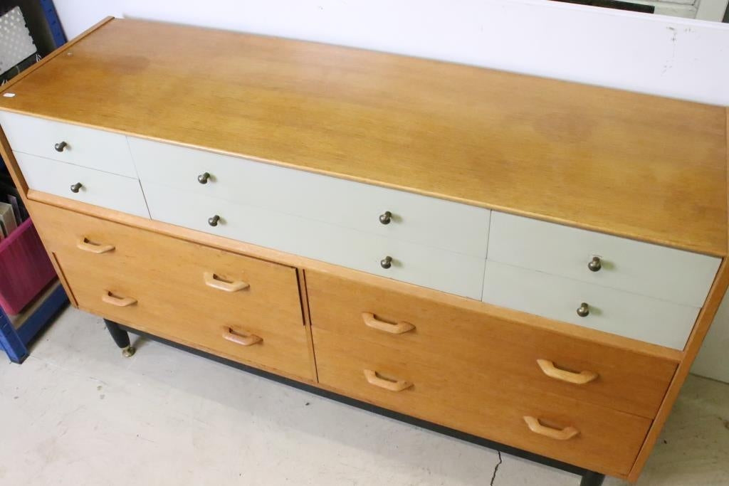 Mid century Retro E. Gomme G-Plan ' Brandon ' Golden Oak and White Sideboard