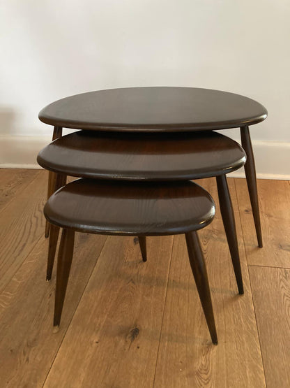 Vintage Retro Ercol Nest of Pebbles Model 354 Tables