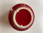 Red ceramic bamboo patterned dish / pot 50s / 60s