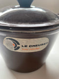 Brown Le Creuset lidded pan with handle 70s