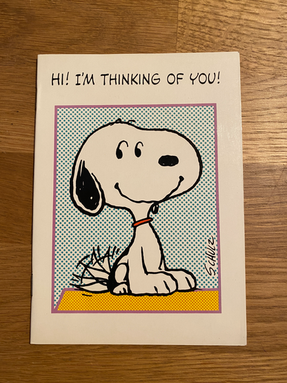 Hi! I 'm thinking  of You ! Snoopy Booklets - Peanuts Schulz - 80s
