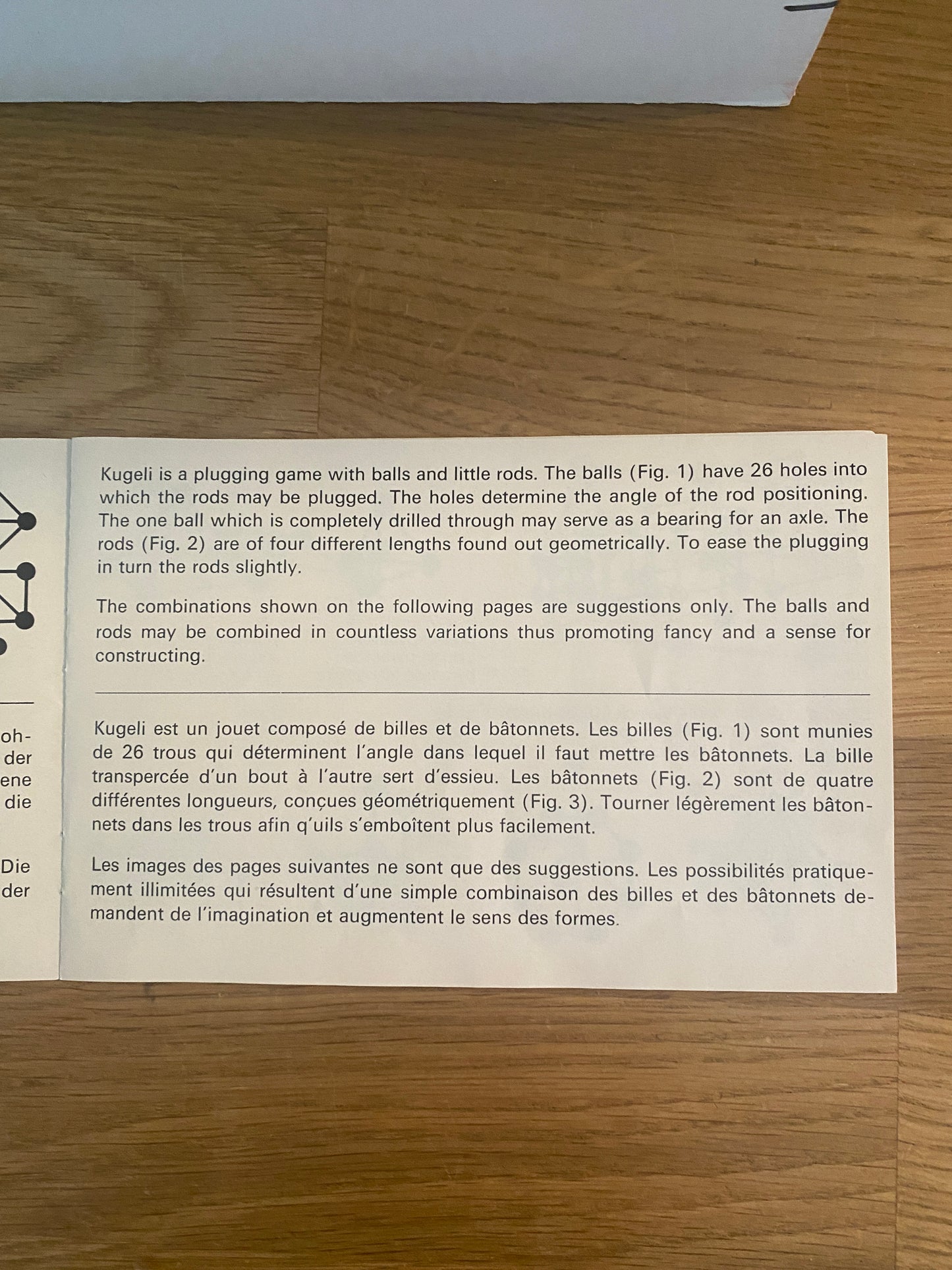 Vintage Retro German Construction Toy KUGELI School Box Set & Instructions 1960