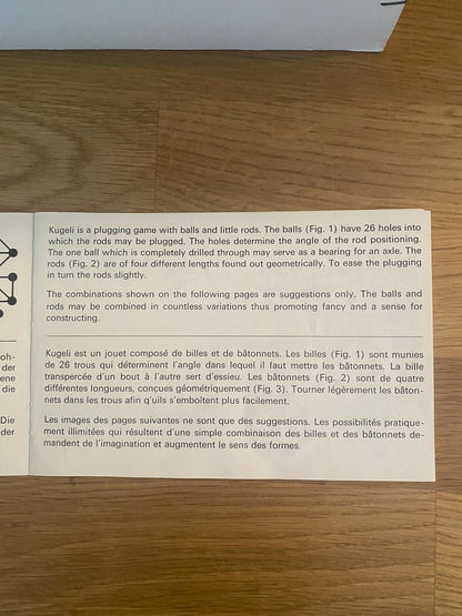 Vintage Retro German Construction Toy KUGELI School Box Set & Instructions 1960