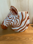 Mid Century Modern Planter Italian Majolica Zebra -   FORNASETTI ERA ITALY