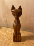 Mid Century Wooden Cat