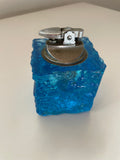 Blue glass cubed lighter 60s / 70s