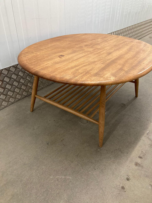 Large Round  Ercol Coffee Table - Light / Blonde Model 454