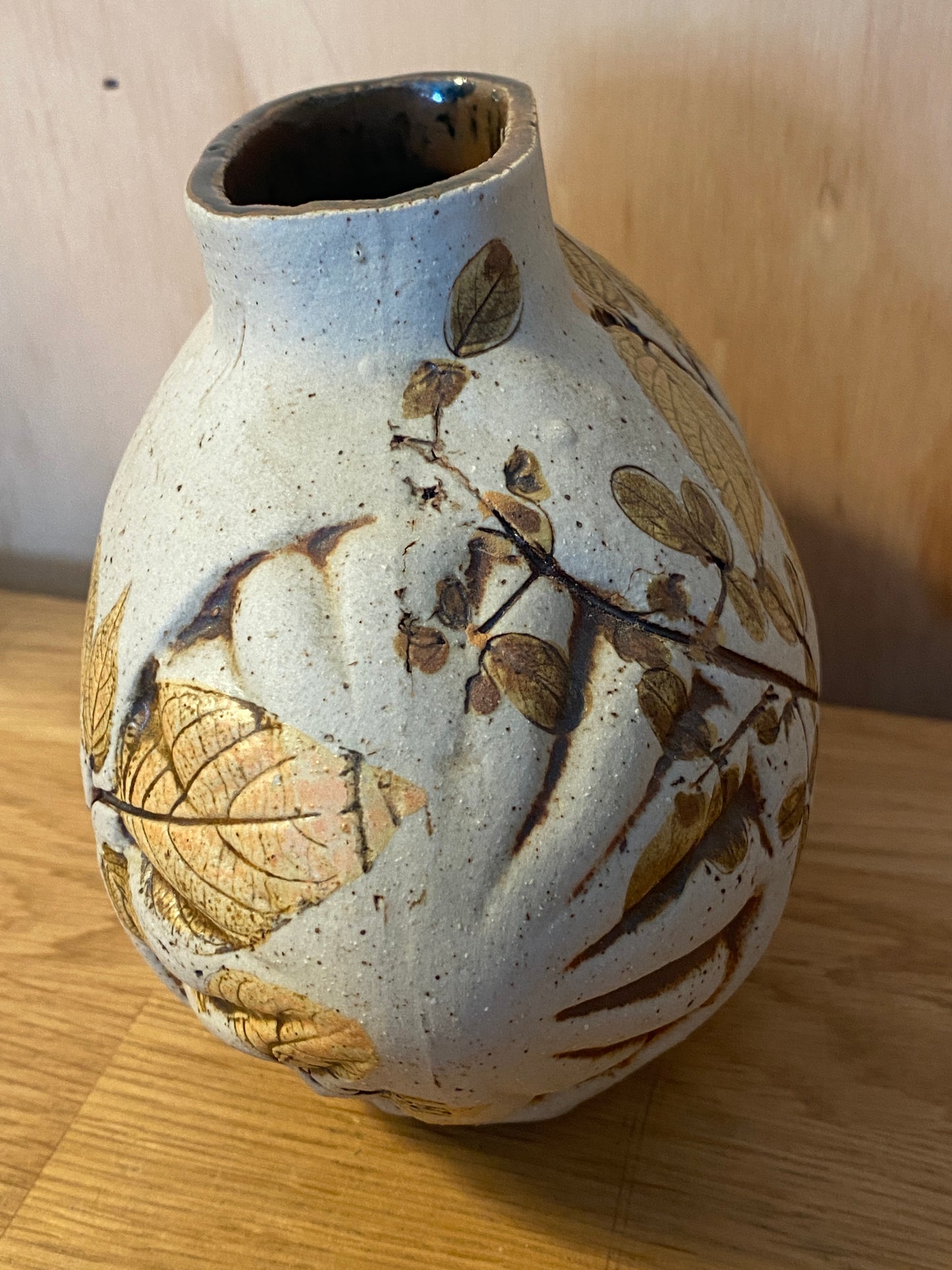 Mid Century Stone Pottery Vase