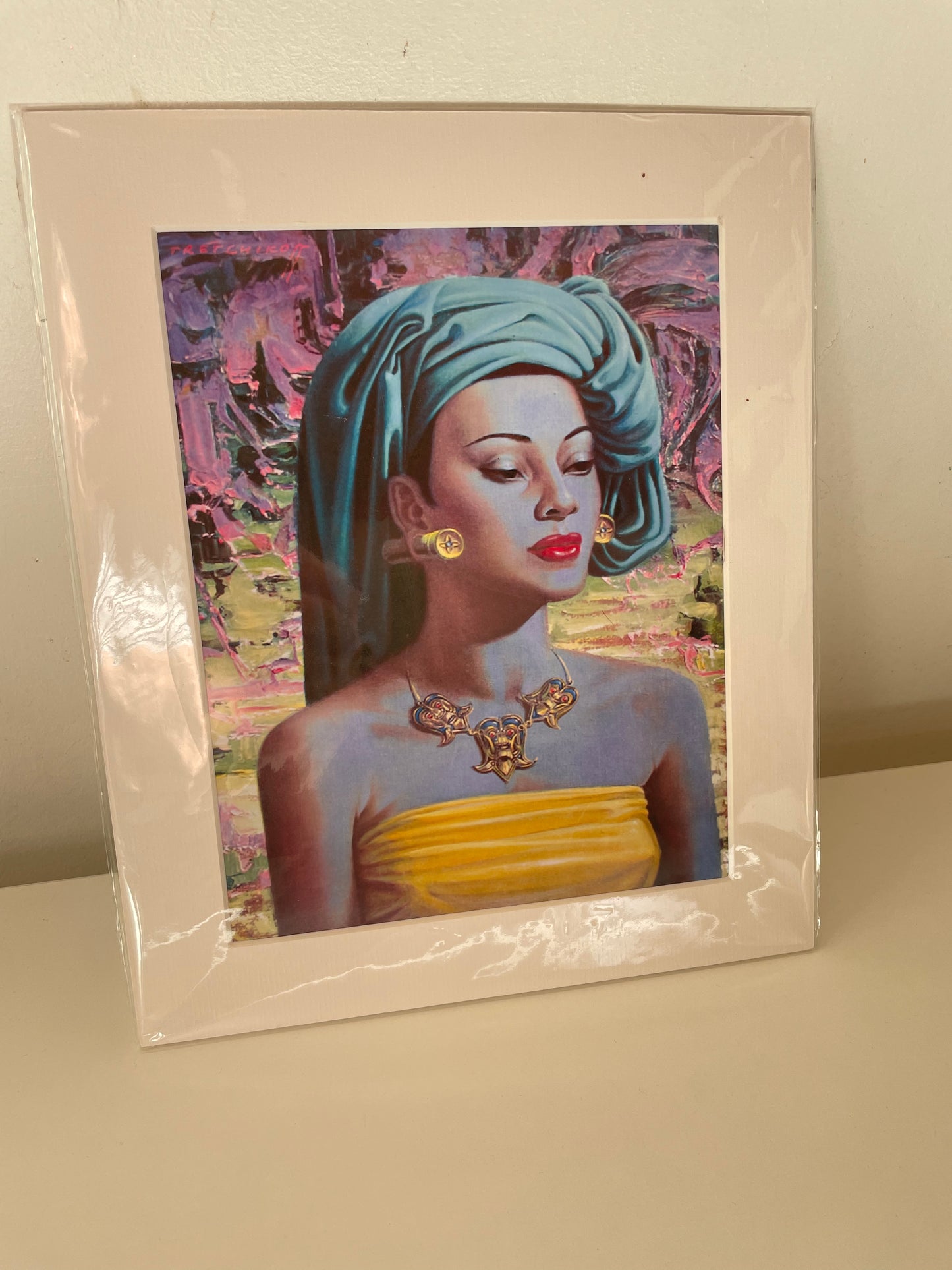 ICONIC MIDCENTURY FRAMED 'BALINESE GIRL' ART PRINT BY VLADIMIR TRETCHIKOFF, 1960S