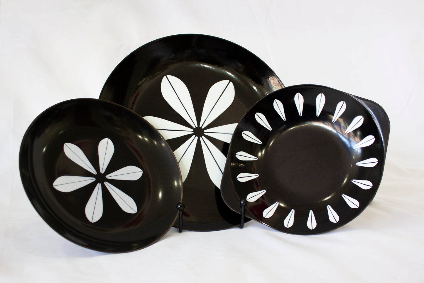Cathrineholm Plates- NEW OLD STOCK Black and White