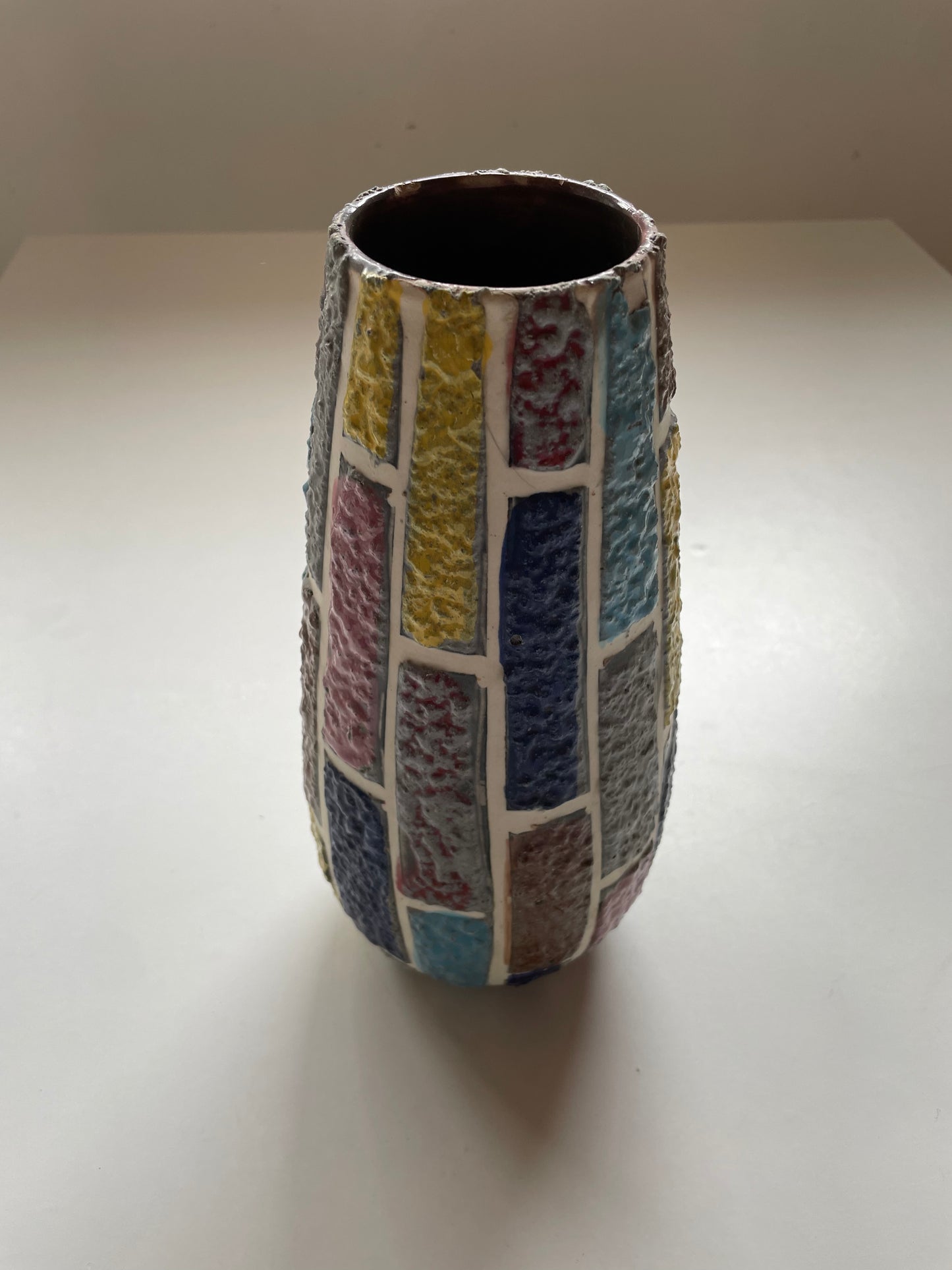 Multi-coloured block vase - Italian