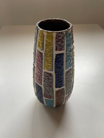 Multi-coloured block vase - Italian