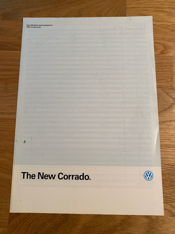 The New Corrado spec and equipment 1991