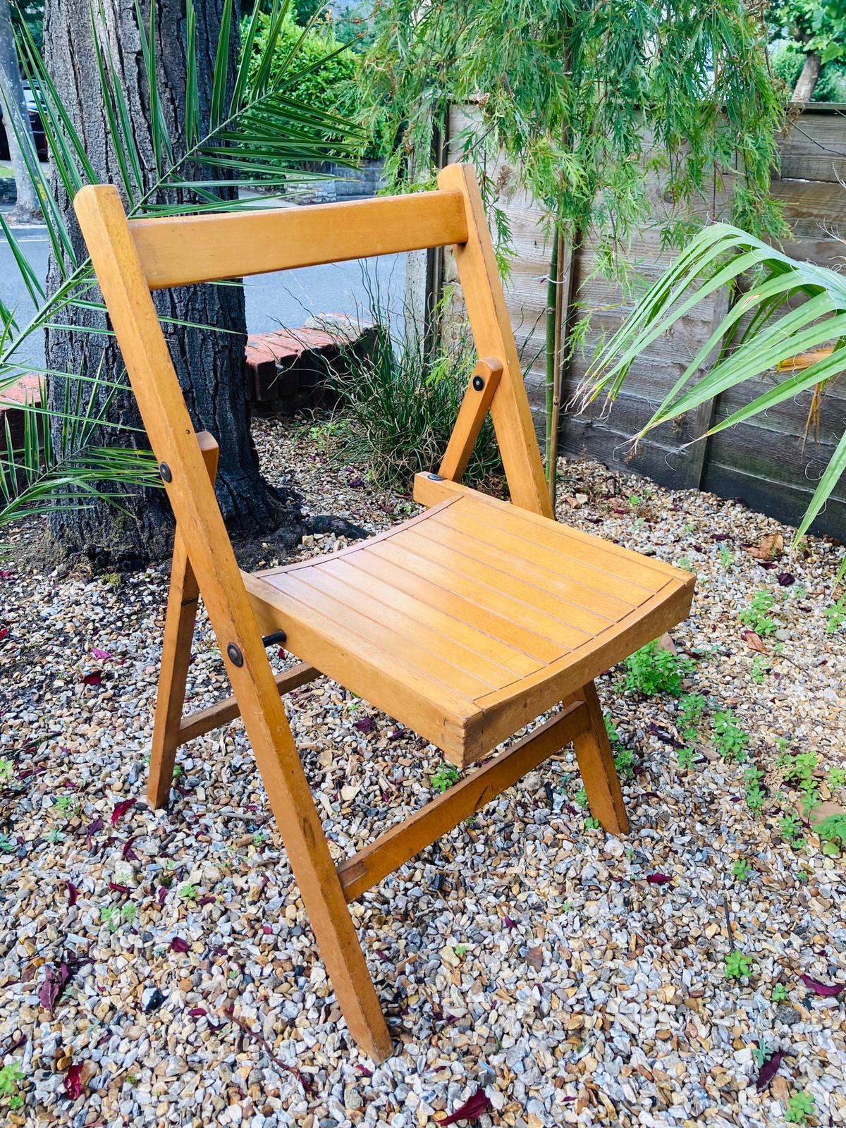 50s Solid wood fold up chairs