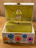 Vintage Ballerina Flower Power Scandi Style Jewellery Box ~ Japan Retro