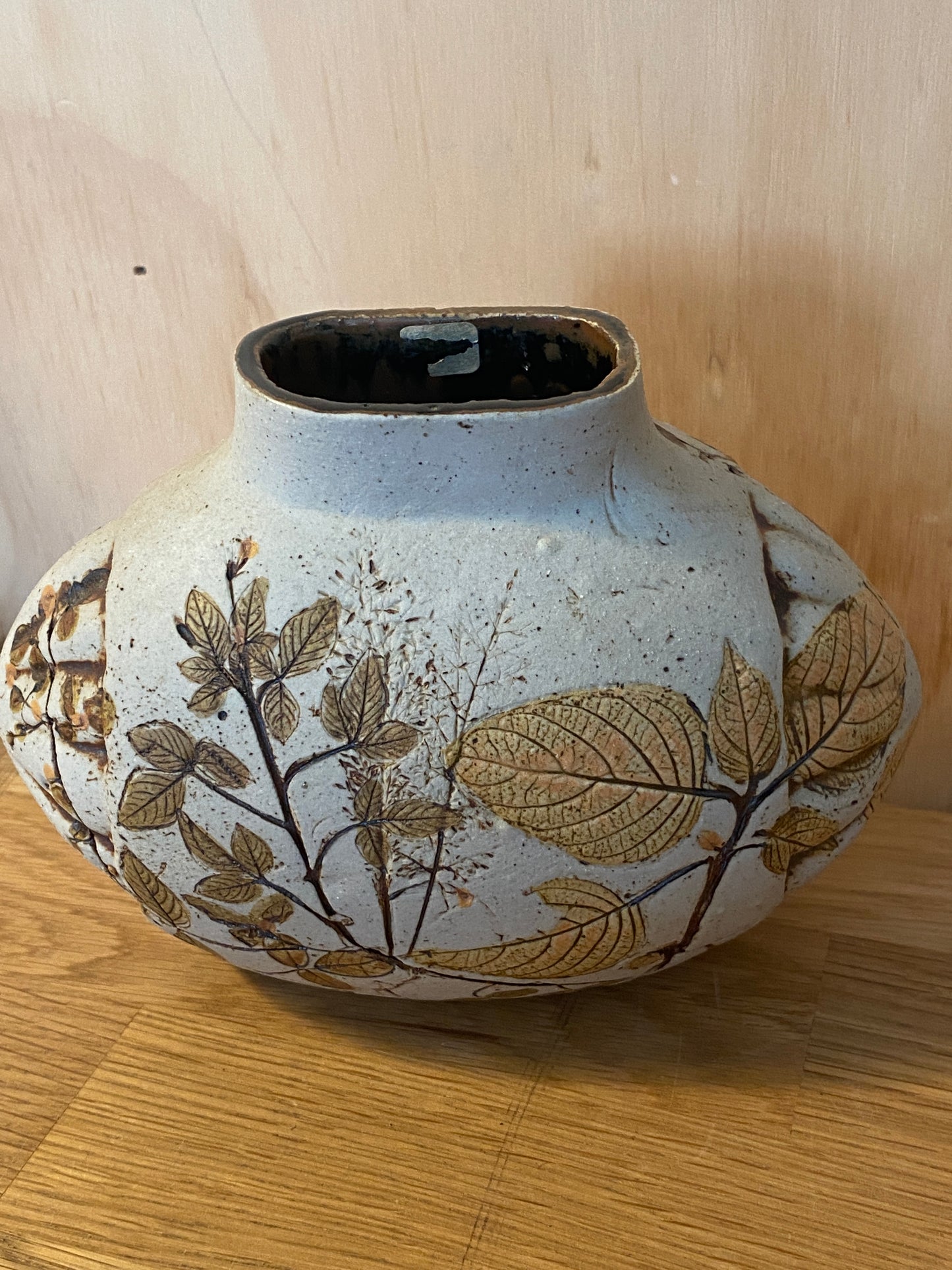 Mid Century Stone Pottery Vase