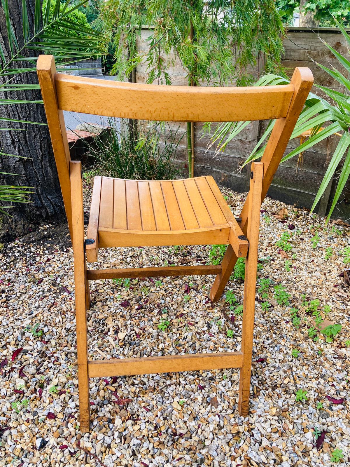 50s Solid wood fold up chairs