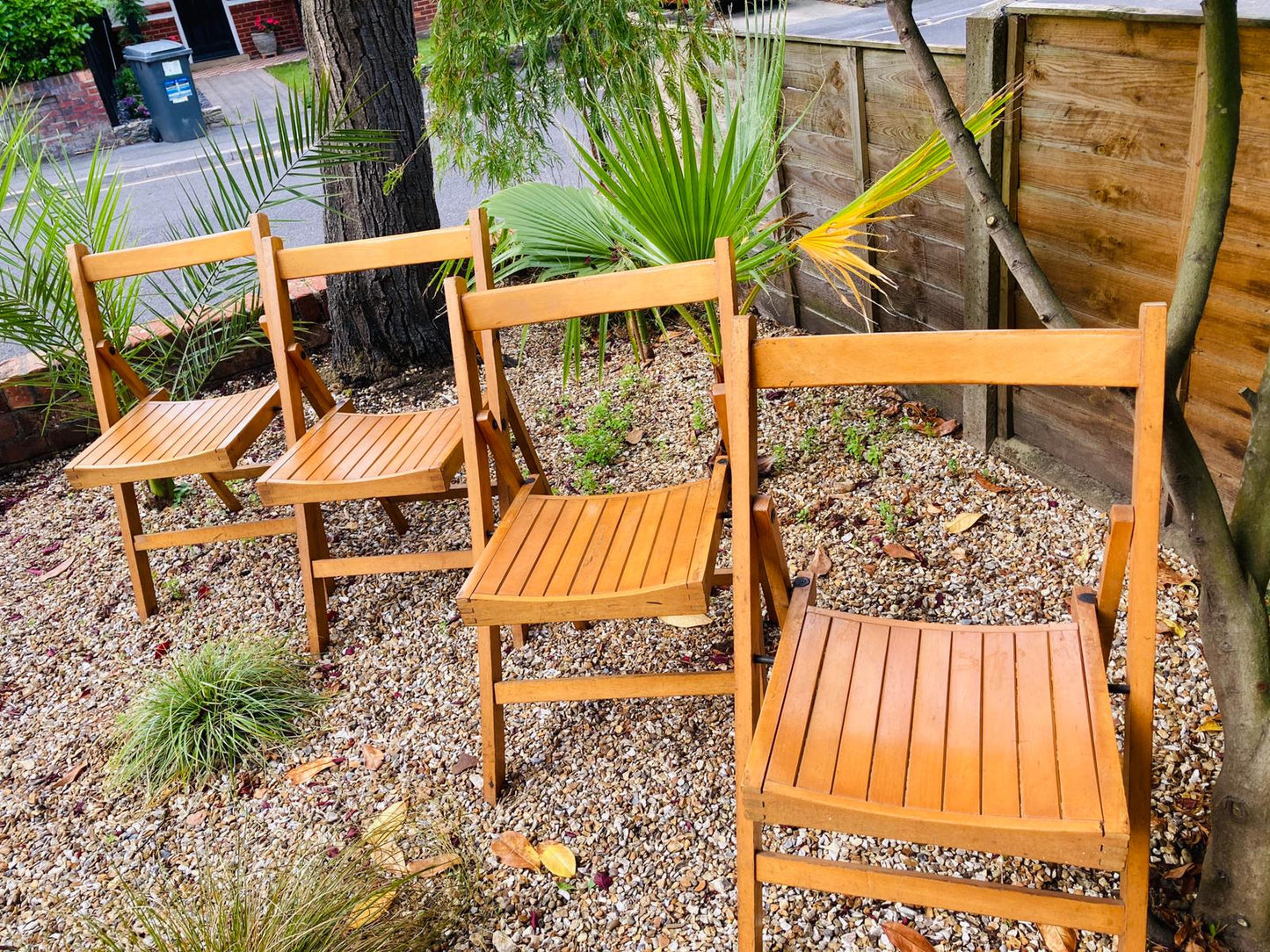 50s Solid wood fold up chairs