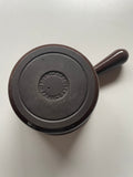 Brown Le Creuset lidded pan with handle 70s