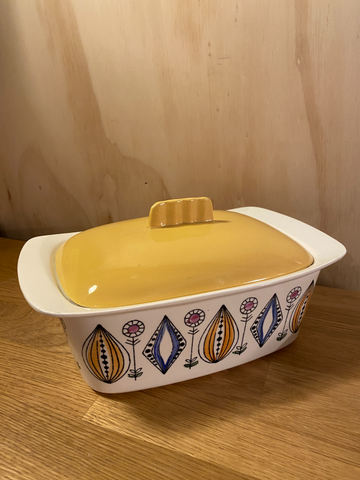 Vintage Egersund Norway Pottery Kongo Design  Lidded Casserole Dish
