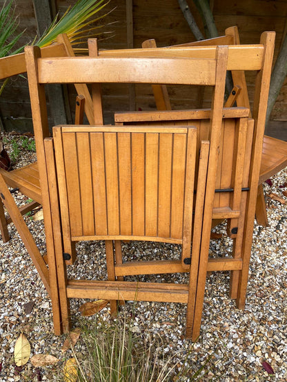 50s Solid wood fold up chairs