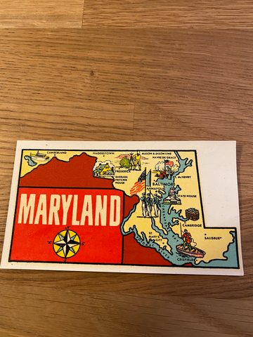 Vintage American waterslide  travel sticker - Maryland