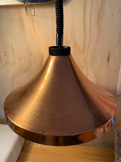 Mid Century Copper Rise and Fall  Ceiling Lamp  60s / 70s