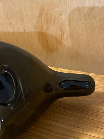 Vintage Mid century Modern Baldelli figural lime green Cat bank Italian ceramic MCM