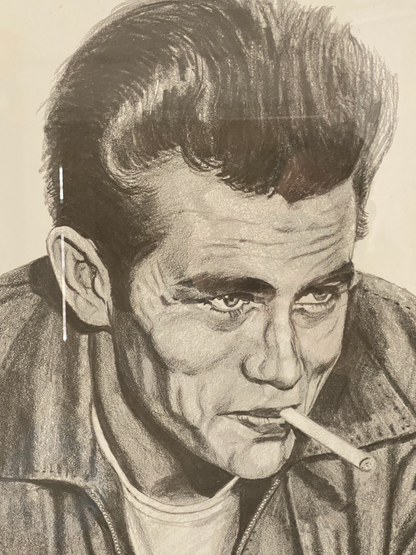 Large James Dean Pencil Drawing by Lance Collins