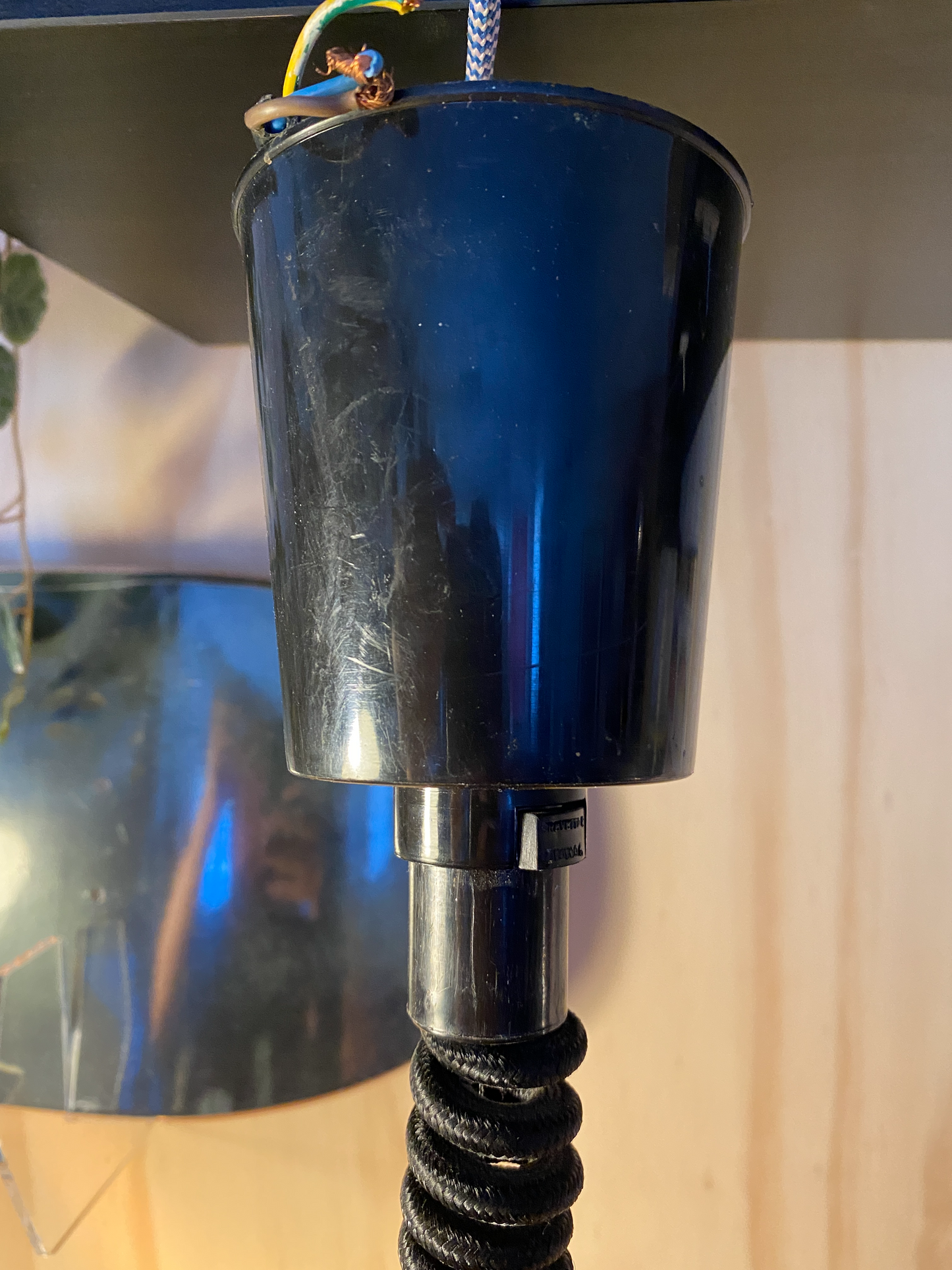 Mid Century Copper Rise and Fall  Ceiling Lamp  60s / 70s