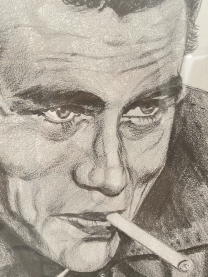 Large James Dean Pencil Drawing by Lance Collins