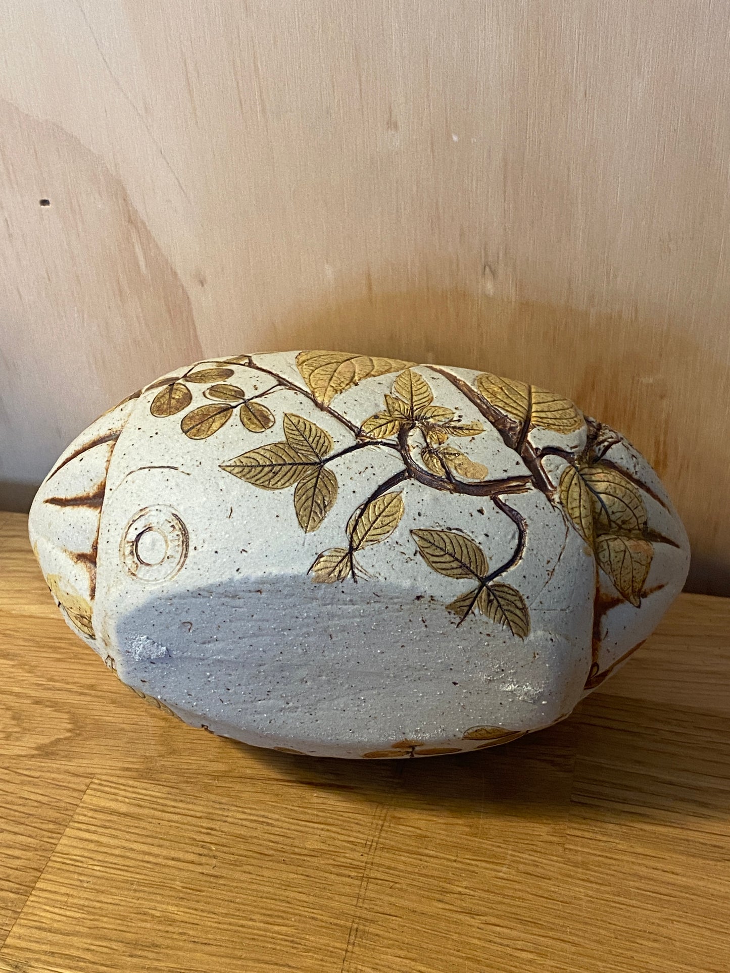 Mid Century Stone Pottery Vase