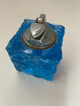Blue glass cubed lighter 60s / 70s