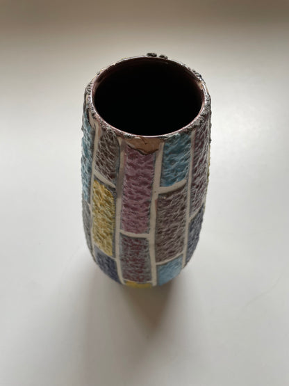Multi-coloured block vase - Italian