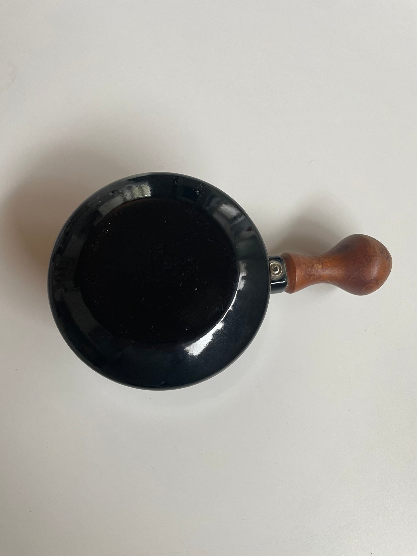 Black wooden handled small pan - scandinavian