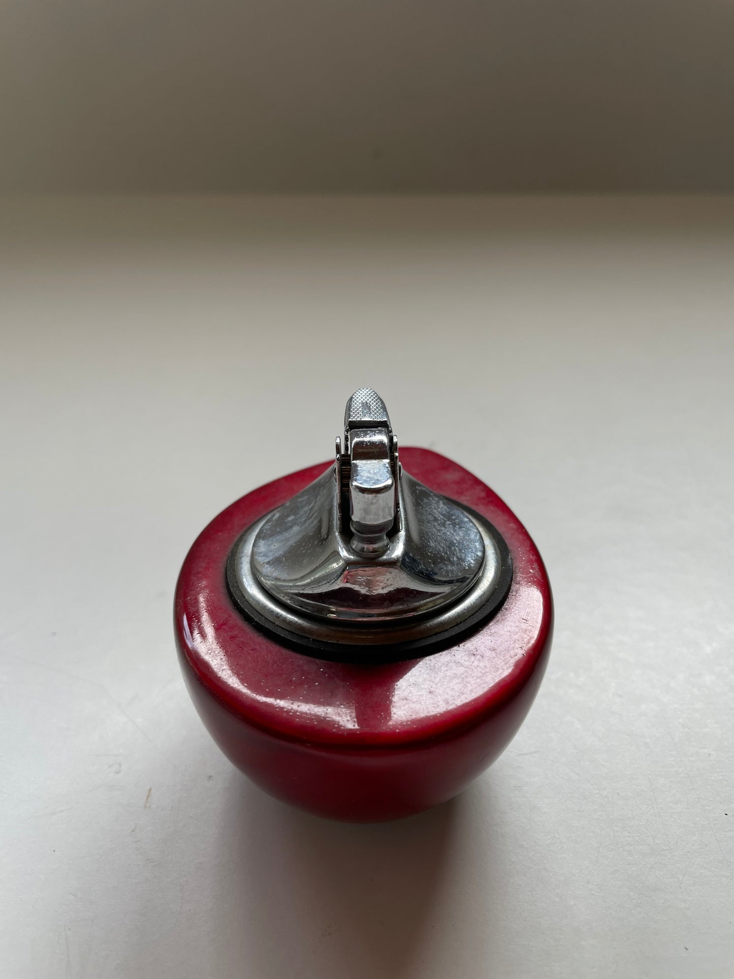 Peacock design red lighter Japanese Mid century