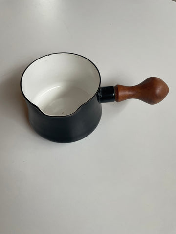 Black wooden handled small pan - scandinavian