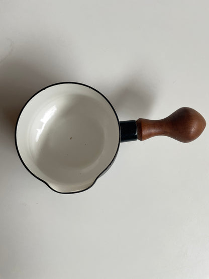 Black wooden handled small pan - scandinavian
